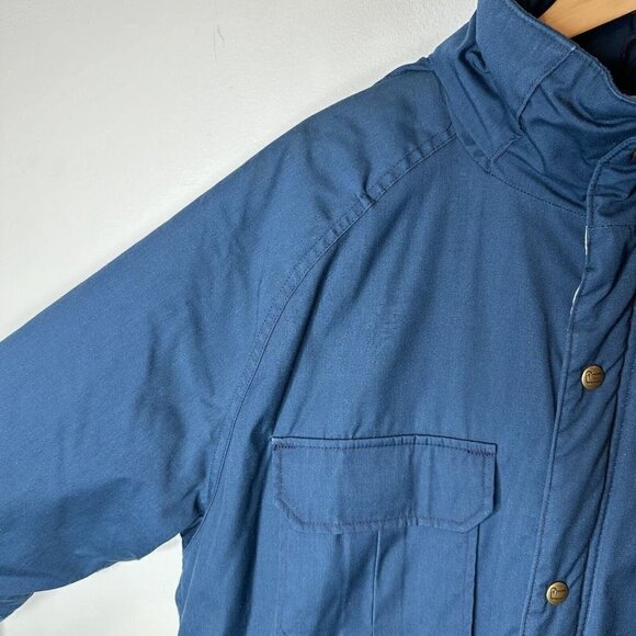 Woolrich Men's Blue Parka Long‎ Chore Jacket Coat Vintage Made In USA Large - Picture 6 of 16